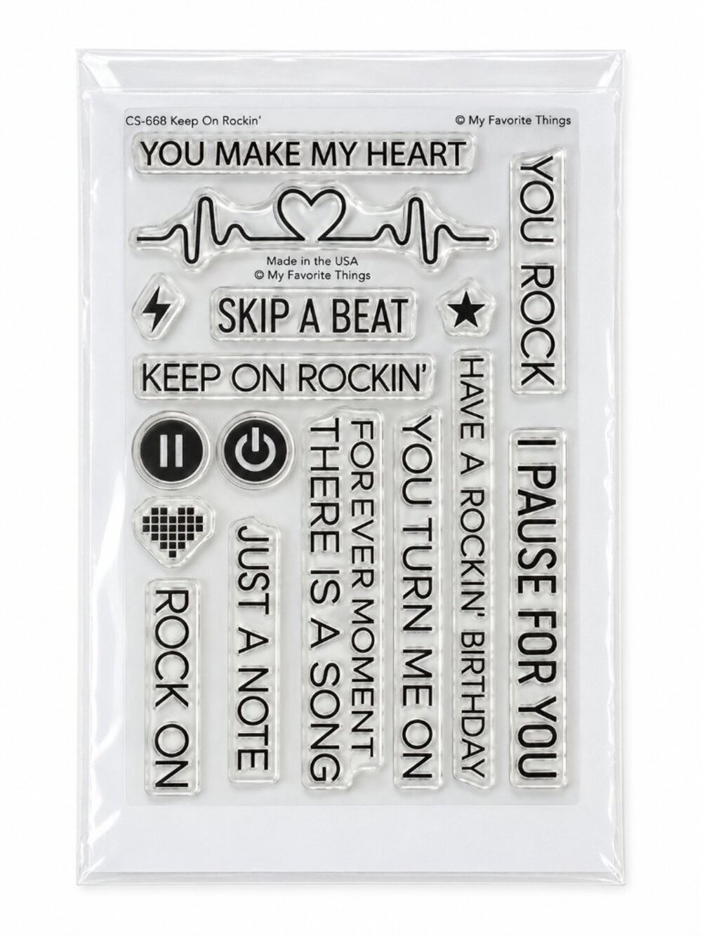 My Favorite Things Keep On Rockin CS-668 Clear Stamp Set Music Birthday